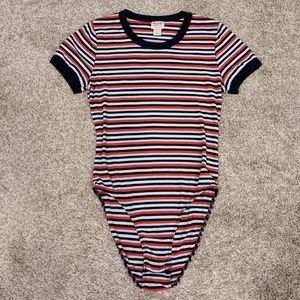 Striped fitted bodysuit mossimo supply co.